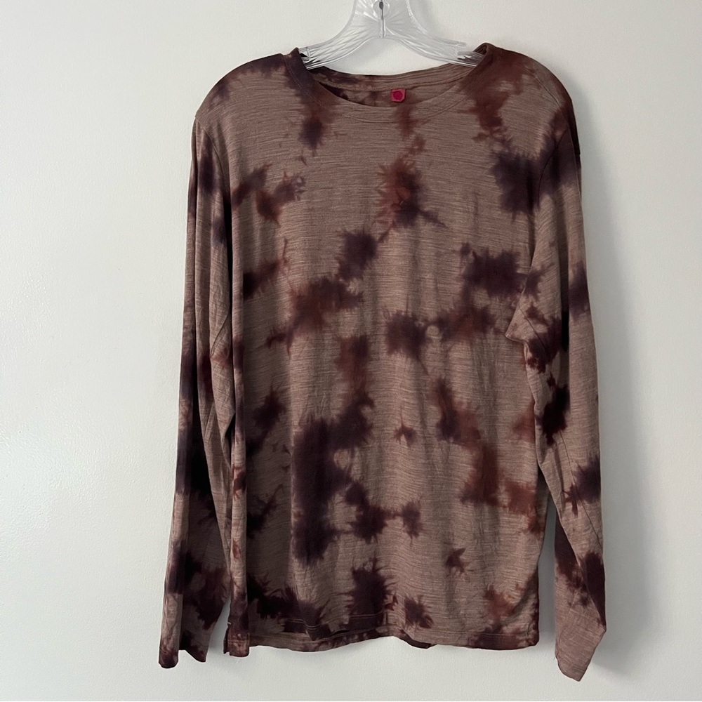 Lululemon Lab Wool Blend Tie Dye Long Sleeve T Shirt Brown Large
